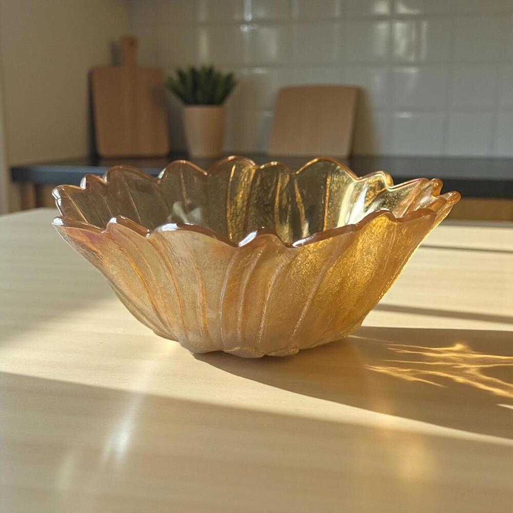 Vintage Indiana Glass Marigold Carnival Glass Sunflower Bowl – Iridescent Glass